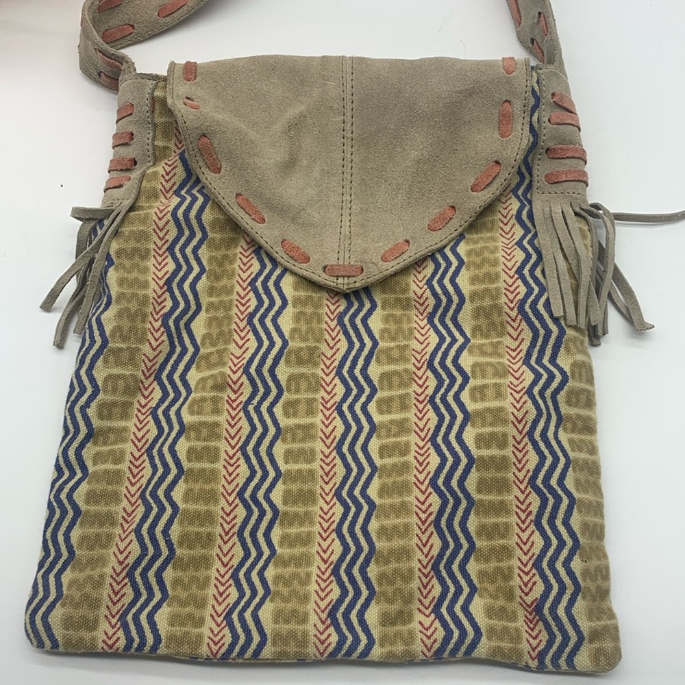 Sorpresa Blue Tan Crossbody Bag MCB8680S